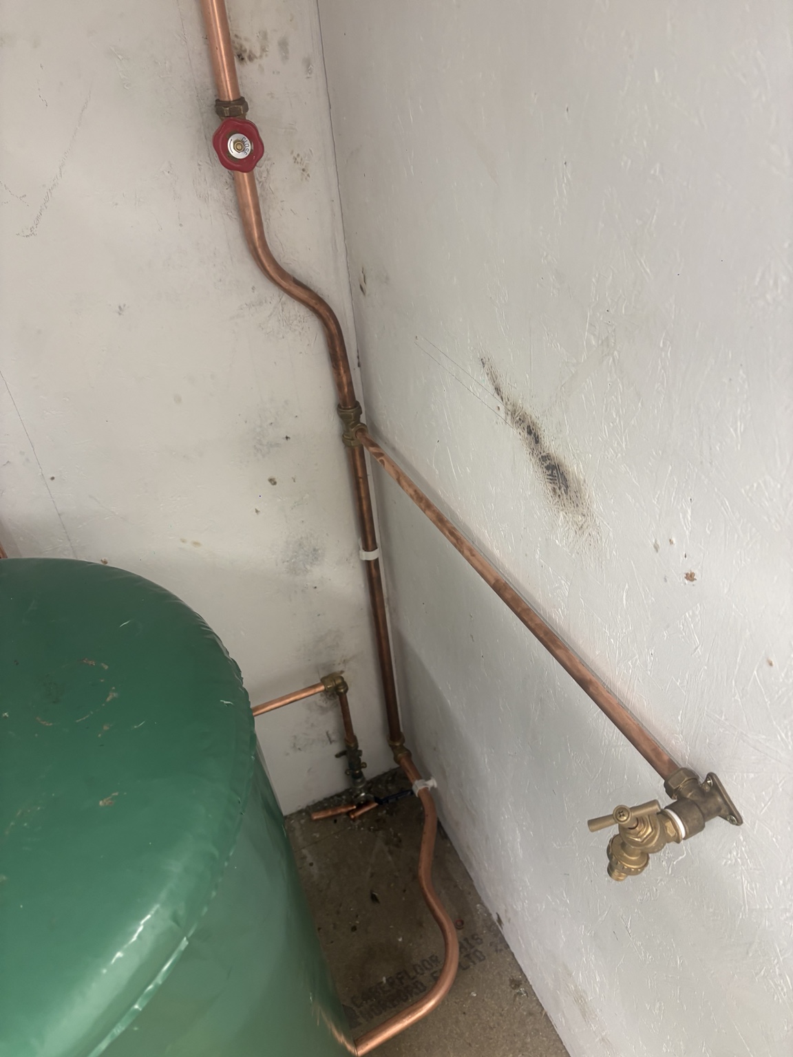 Detailed copper pipework installation